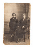 Foto tip CP cu stampila atelier foto Bucuresti, Alb-Negru, Romania 1900 - 1950, Portrete