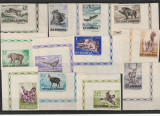 Romania 1956-Fauna , Vanatoarea ,serie 12 valori , colt de coli,nedantelate,MNH, Nestampilat