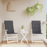 VidaXL Perne scaun cu spătar &icirc;nalt, 2 buc. antracit 120x50x3 cm textil