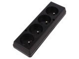 Conector alimentare AC mamă splitter 2P PE 250VAC 16A negru