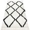 Covor Berber Cross alb Franjuri shaggy pletos, 160x220 cm