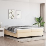 Cumpara ieftin Pat box spring cu saltea, crem, 200x200 cm, textil