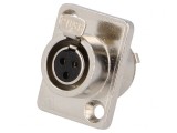 Soclu XLR mini mamă 3 pini lipire &Oslash;15mm