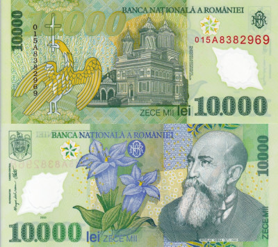 ROMANIA 10.000 lei 2000 polymer UNC!!! foto