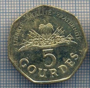 AX 991 MONEDA- HAITI - 5 GOURDES -ANUL 2011 -STAREA CARE SE VEDE
