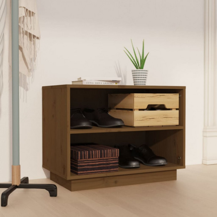 Gossi dulap pantofi, maro miere, 60x34x45 cm, lemn masiv de pin