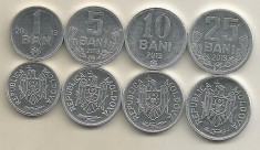 MOLDOVA SET / LOT ( 4 buc ) : 1 BAN + 5 BANI + 10 BANI + 25 BANI 2013 , a UNC / UNC