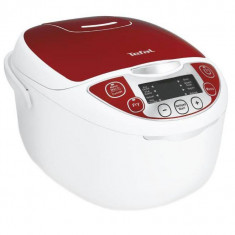 Multicooker Tefal Fuzzy Logic RK705, 600 W, 5 L, 10 Programe, Timer, Alb/Rosu foto