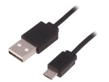 Cablu USB 2.0 A-Micro B 1m Negru, QOLTEC