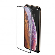 Folie iPhone 11 Pro Max / iPhone XS Max, Sticla Securizata 3D, Full Screen, Protectie Praf Difuzor, Baseus, Negru foto