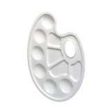 Paleta Pictura Ovala Alba, 22.5 cm, Plastic, 10 Compartimente - Acuarela/Acrilic, Reutilizabila