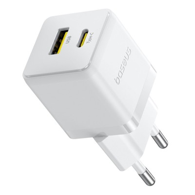 Incarcator priza Fast Charge 2in1 Baseus, alb CCZC20UE foto