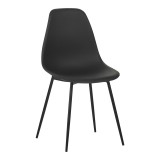 Cumpara ieftin Scaun modern cu picioare metalice negre Ballen, stil minimalist, din PP negru, 41.5x53x84.5cm