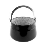 Ceaun Emailat Perfect Home, 20L, Fund Plat, Diametru 35cm, Negru, Gatit Foc Deschis/Plita