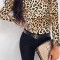 L768-99 Bluza tip body cu maneci lungi si imprimeu leopard