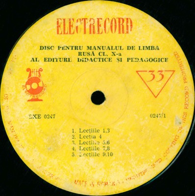 Editura Didactica Pedagogica - Disc Manualul De Limba Rusa Cl. X-a (Vinyl) foto