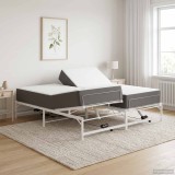 Cumpara ieftin Cadru Electric Ajustabil pentru Pat Alb 160 x 200 cm Otel