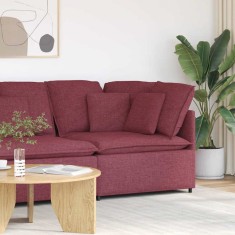 Modul modular de colț pentru canapea cu perne, roșu vin, 100 cm