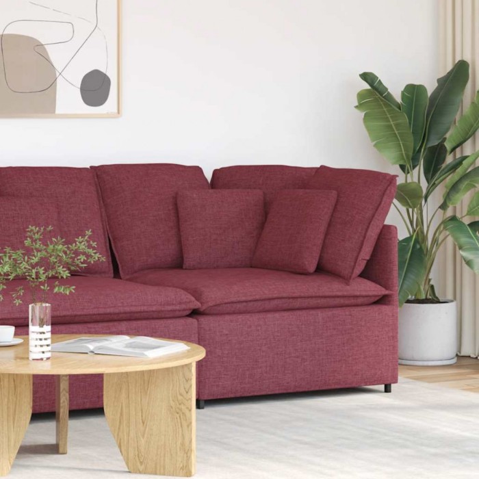 Modul modular de colț pentru canapea cu perne, roșu vin, 100 cm