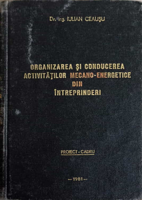 ORGANIZAREA SI CONDUCEREA ACTIVITATILOR MECANO-ENERGETICE DIN INTREPRINDERI-IULIAN CEAUSU