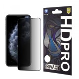 Folie de protectie Ecran Privacy Lito HD Pro pentru Apple iPhone 11 Pro Max / XS Max, Sticla Securizata, Full Glue