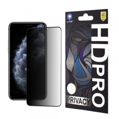 Folie de protectie Ecran Privacy Lito HD Pro pentru Apple iPhone 11 Pro Max / XS Max, Sticla Securizata, Full Glue