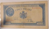 CY - 5000 5.000 lei 20 Martie 1945 Romania / filigran BNR orizontal / RARA