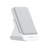 Baterie Externa Wireless Cuktech WPB100N, 10000mAh, 20W, PD + FQI, 1 x QI - 1 x USB-C, Alba CKWPB100NGLGR