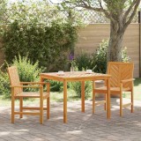 Cumpara ieftin Set de masă pentru grădină 3 pcs Maro 90 x 90 x 74 cm