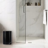 Cos de gunoi pentru baie, cu pedala, 3 litri, metalic, negru Sepio