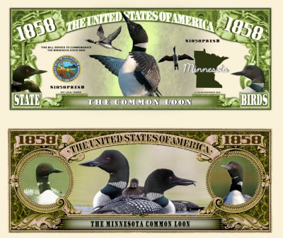 ! SUA = FANTASY NOTE (TJ6) = MINNESOTA , THE COMMON LOON - 2020 - UNC foto