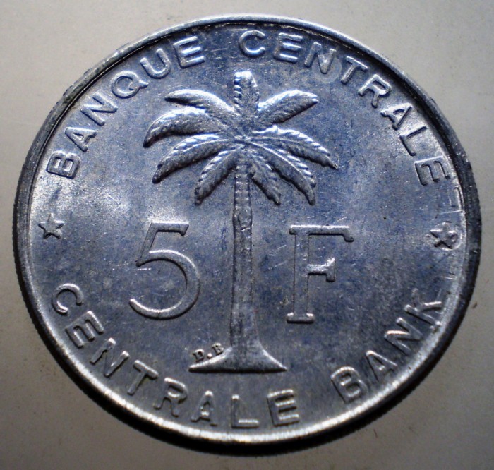 7.734 CONGO RUANDA URUNDI 5 FRANCS 1958 XF