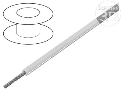 Cablu litat 22AWG TFE alb 600V 305m foto