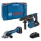 Bosch Kit 2 Scule GBH 18 V-26 Ciocan rotopercutor 2J + GWS 18 V-10 P Polizor unghiular 125mm + 2 Acumulatori Li-Ion 5.5Ah + Incarcator GAL 1880 CV + X