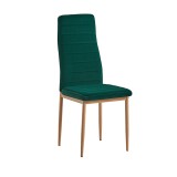 Cumpara ieftin Scaun catifea verde smarald picioare metal stejar Coleta 41x49x96 cm