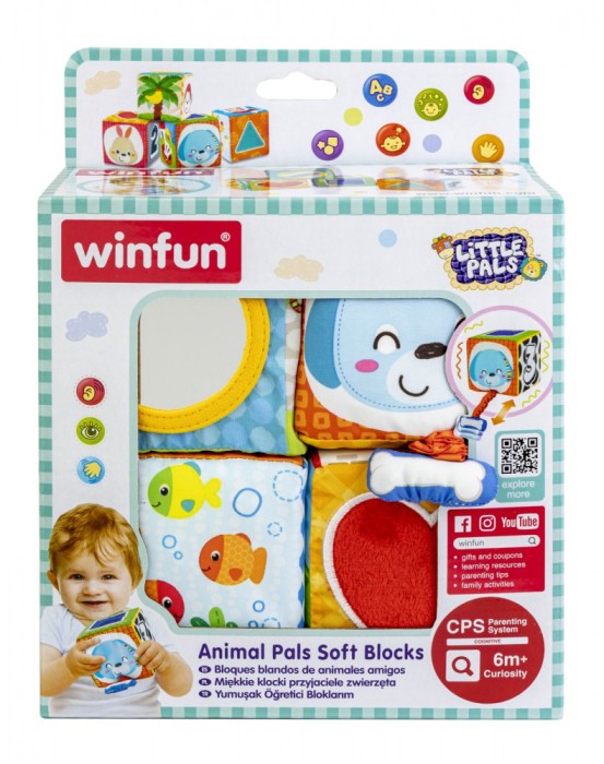 SET 4 CUBURI STIVUIBILE DIN MATERIAL TEXTIL