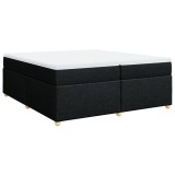 Cumpara ieftin Pat box spring cu saltea, negru, 200x200 cm, textil