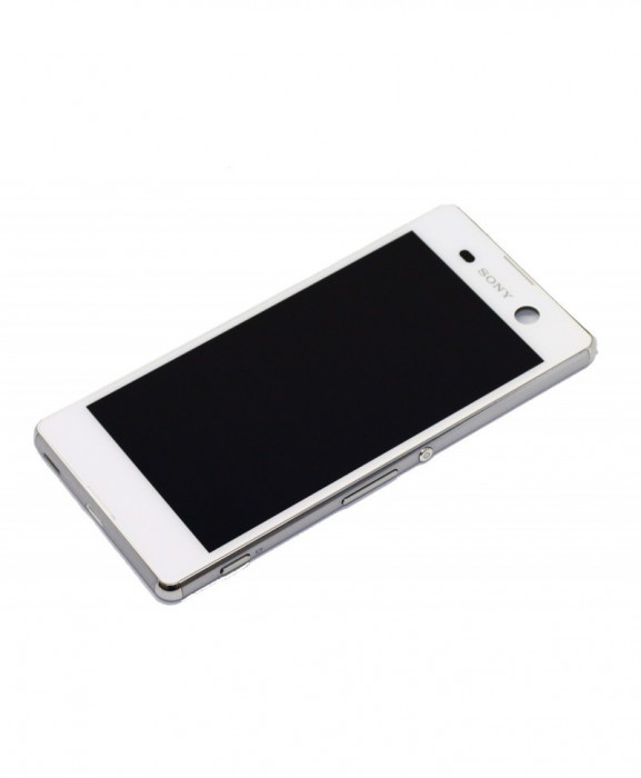 Ecran LCD Display Complet cu Rama Sony Xperia M5 E5603, E5606, E5653 Alb