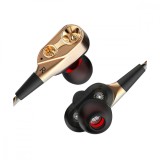 Casti stereo aurite cu microfon si control volum, Fangtuosi Earbuds, cablu flexibil, jack smartphone telefon tableta, gold, Envisage