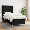 Pat box spring cu saltea, negru, 90x190 cm, textil GartenMobel Dekor, vidaXL