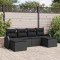 vidaXL Set de canapele pentru grădină cu pernă 6 pcs Negru Rattan poli 3346153