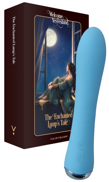 Vibrator WowGenie FairyGasm, 9 Moduri Vibratii, Functie Incalzire, Silicon, USB, IPX7, Albastru, 17.5 cm