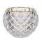 Suport Lum&acirc;nare, Diamond, Sticlă Transparentă, Margine Aurie, Diametru 7.8 cm, &Icirc;nălțime 6.3 cm
