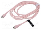 Cablu USB 2.0 USB C VENTION 2m roz nichelat