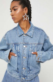 Moschino Jeans geaca jeans femei, de tranzitie, oversize