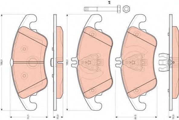 Set placute frana,frana disc MERCEDES E-CLASS (W212) (2009 - 2016) TRW GDB1737