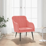 VidaXL Fotoliu, roz, 63x76x80 cm, catifea