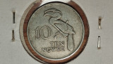 Zambia -moneda de colectie exotica- 10 ngwee 1972 -in cartonas- pasarea rinocer