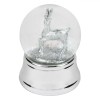 Glob Lichid Decorativ Craciun, Model Cerb, LED, Argintiu, 7x8cm, Baterie Inclusa, Oem