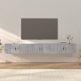 vidaXL Dulapuri TV montate pe perete 3 buc. gri sonoma 100x34,5x40 cm
